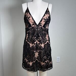 Black Sheer Lace Mini Dress Deep V Romantic Dark Fairy Whimsigoth Homecoming 6